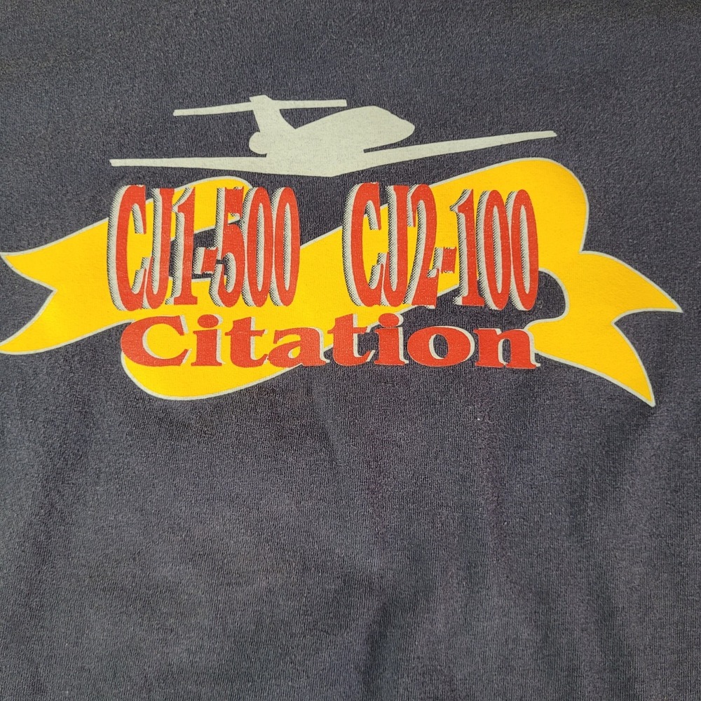 Vtg 2000s Mens XL‎ 75th Anniversary Cessna Airplane Short Sleeve T-Shirt CJ1 CJ2